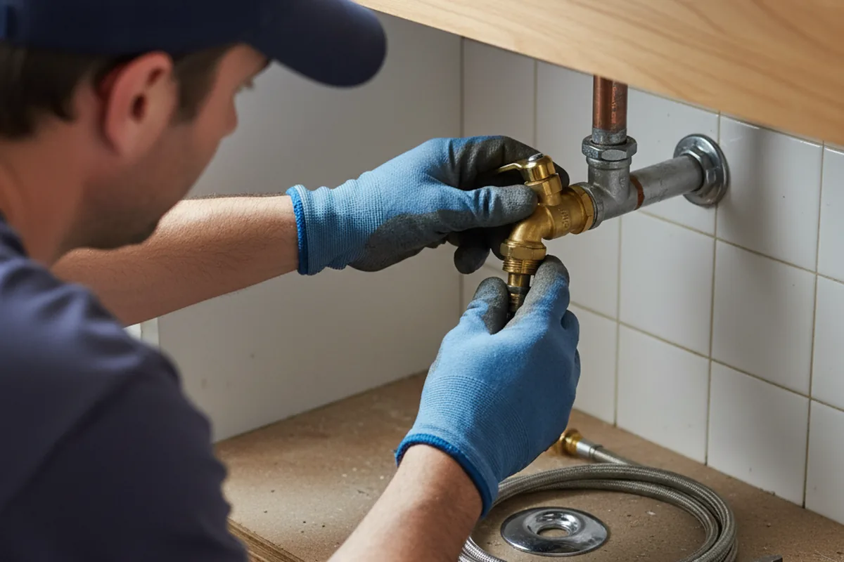Shutoff valve and fitting work during Emergency Plumbing in Oakfield